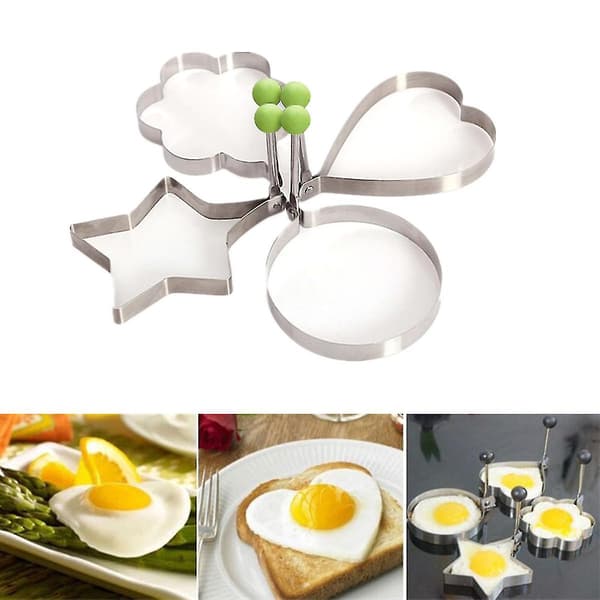 4 stk Pannekakeformer Eggformere Eggpannekakemaker Eggkokerringer Matlaging Eggform Stekte Eggringer