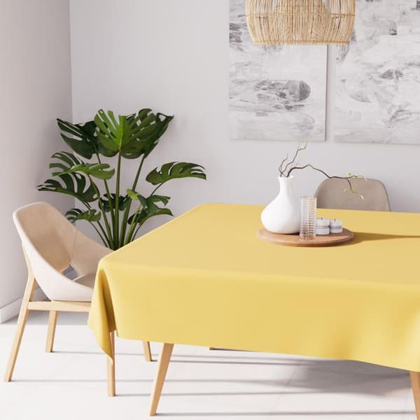 Square Stain-Resistant Tablecloth 140X140 cm ALIX Yellow, by Soleil d'Ocre Gul