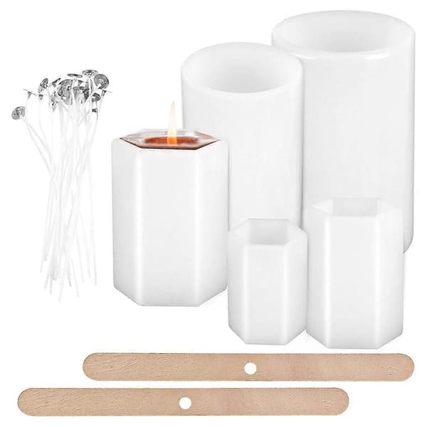 Silikonlysform, søylelysform for lystilvirkning, DIY-lystilvirkningsform White