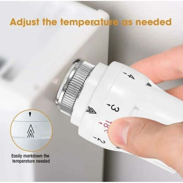 Sæt med 4 termostater, radiatortermostatventil, radiatortermostathoved, radiatortermostatventil M30 x 1,5