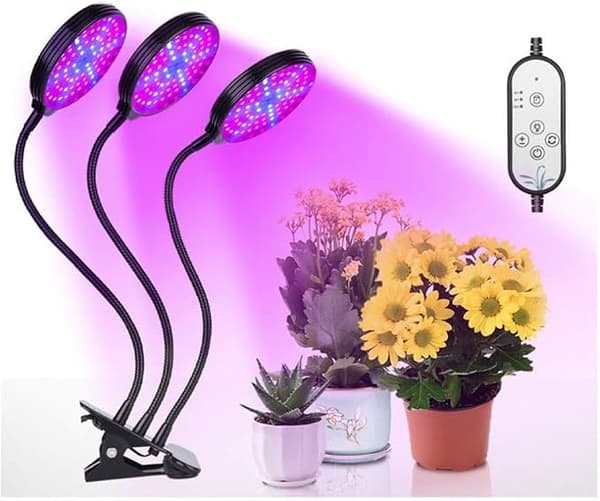 LED-klemme til plantebelysning, fuldspektrum, stueplanter