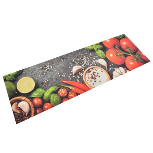 Kitchen mat machine washable vegetables 60x180 cm velvet