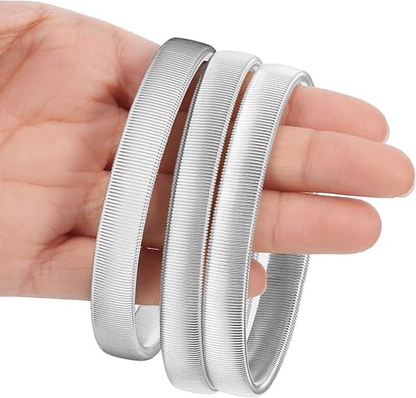 3 par halkfria skjortärmshållare, elastiska armband, silver