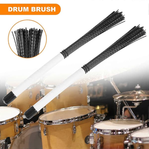 2 pcs Cajon Brushes Telescopic Drum Brushes Nylon Sticks Percussion for Jazz Stick Drum Music