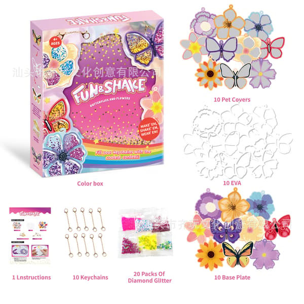Sjove & Rystende Blomster DIY Glitter Håndværkssæt