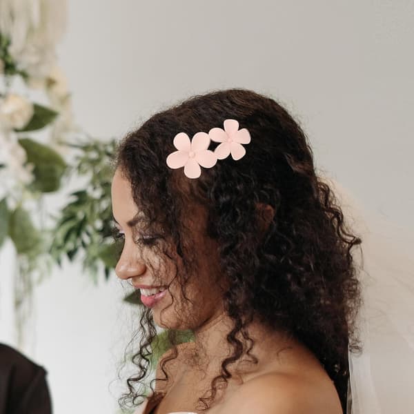 10 stk. blomsterhårklemme Næbklips af plastik, lyserød stor sideklips til styling til fint hår kvinder -