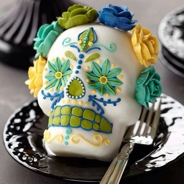 /EA/Large Skull Cake Mold Spooky Baking Pan for Halloween and Birthday Party
