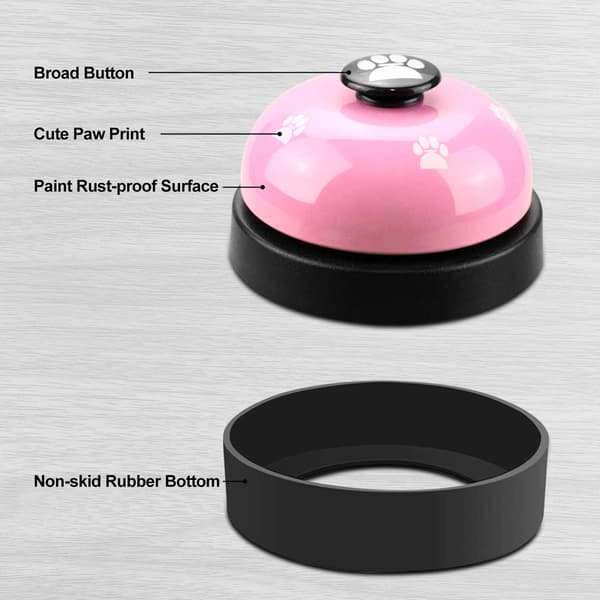 2-pack rosa hundträningsklockor, set med 2 hundvalp husdjur toalettträning DXGHC