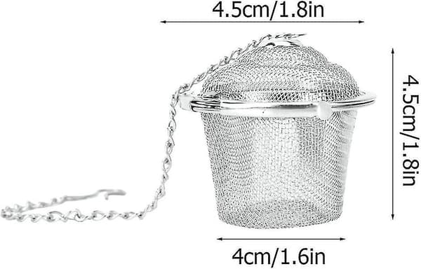 Tesil i rustfrit stål, til løse te-krydderiposer, med kæde og lukning (m)5*5*3.5cm