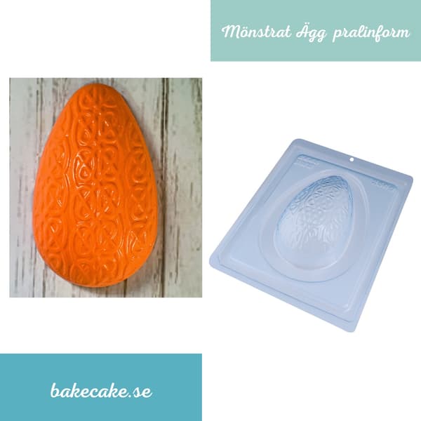 Praline Mold Egg Patterned 250g - Chocolate Mold - BWB 9445 - Special 3 Part Mold Transparent transparent