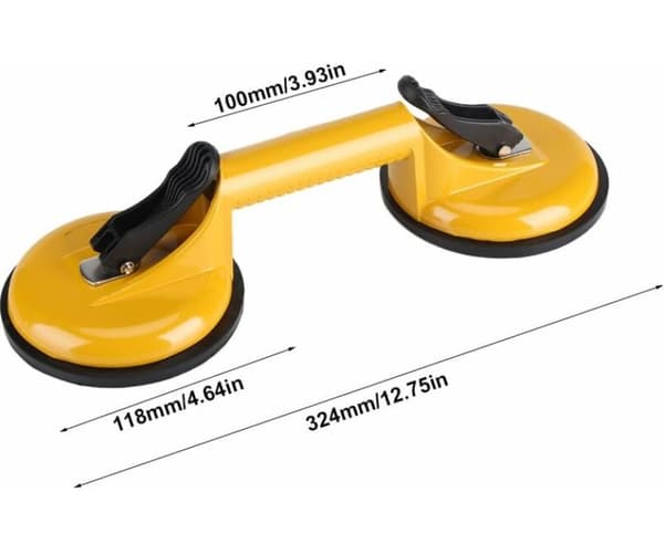 Suction Cup Handle, Professional Brass Double Triple Flat Suction Cup Pull Lift Grip Mover Suction Plate Car Tool