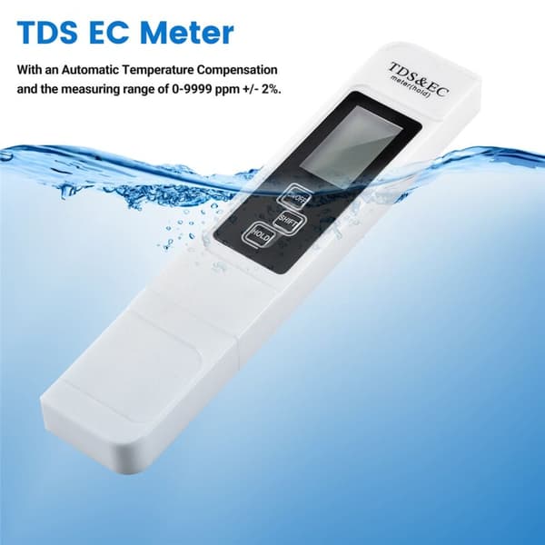 Digital TDS EC-måler Kvalitetstester 0-9999 Måling Renhedstemperaturtester