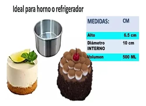 Sett med 5 former 10 cm for kake, flan og ostekake