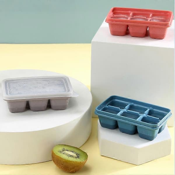 [LCS] 3-pakning Fleksibel Silikon Mini 6 Blokker Isbitform Med Lokk Isbitbrett