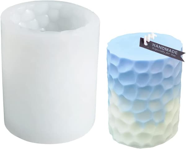 1 stk silikoneform til stearinlys, håndlavede stearinlysforme, 3D non-stick silikone (L)