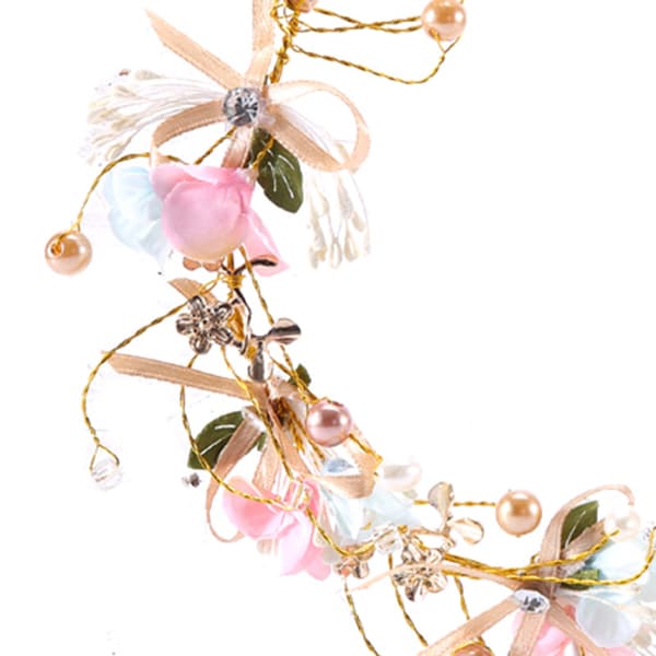Handgjord Rosett Blomma Brud Tiara Krans Bröllopsknut Bröllop
