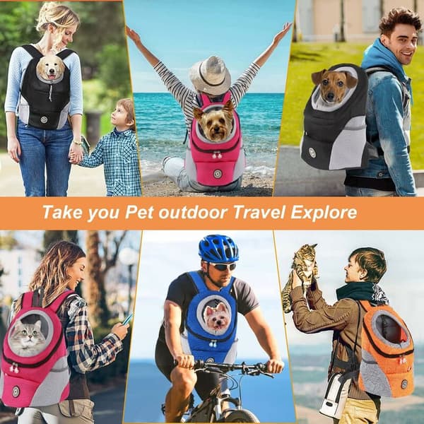 Dog Carrier Backpack Small Pet Travel Bag Puppy Front Bag with Br