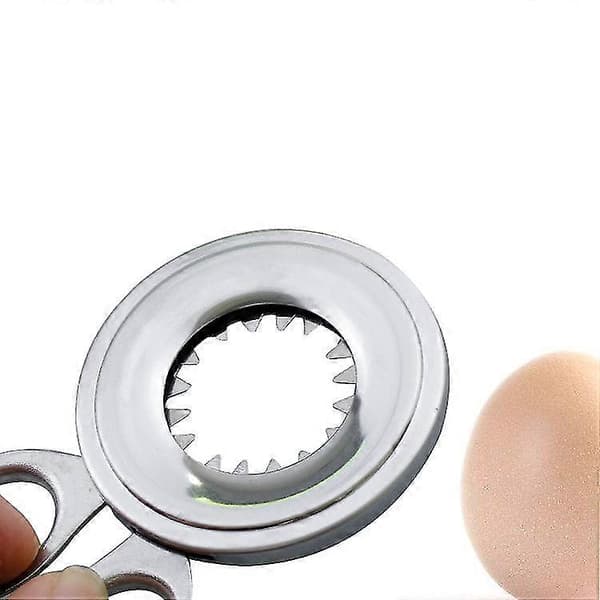 Eggetopper for kokte egg i rustfritt stål, sølvfarget eggåpner