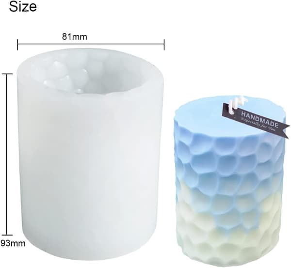 1 stk silikonform for lys, håndlagde lysmuslinger, 3D non-stick silikon (L)