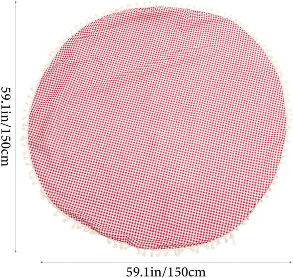 Dekorativ Rutete Duk Rosa Bomull-Polyester Blandet Stoff Elegant Chic Design