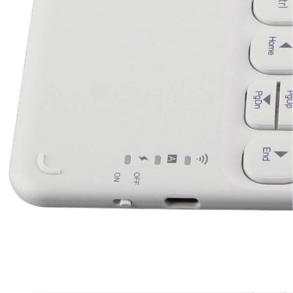Wireless Keyboard 10 inch Round Keys Touchpad Function Portable Widening Magnifying Waterproof Dustproof Laptop Keyboard White