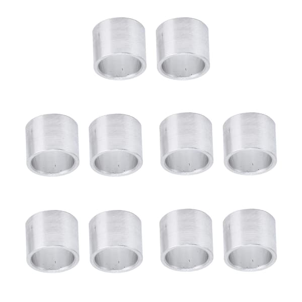 10 stk. runde, ugengede afstandsstykker i aluminiumslegering med 10 mm udvendig diameter