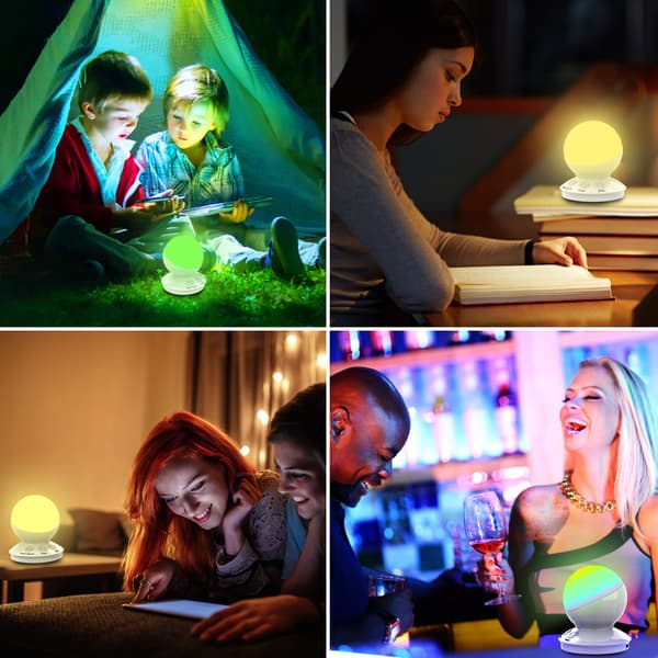 LED-natlampe med stemmestyring, RGB-festlampe med åndedrætsfunktion