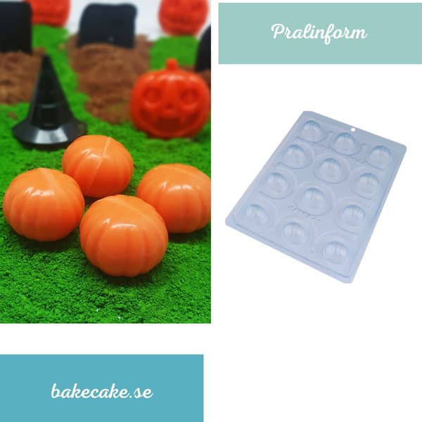 Pralineform Græskar Chokoladeform - Halloween - BWB 9644 - Special 3-delt form Transparent transparent