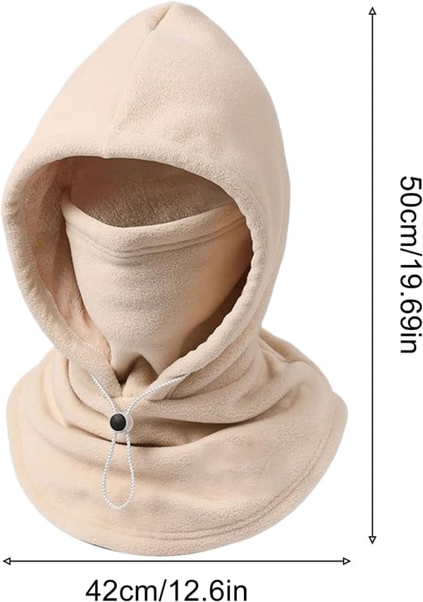 vinterhette, varm, vindtett og pustende, justerbar hodeplagg med beige - beige
