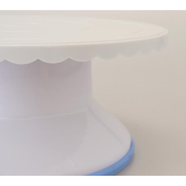 Dekorasjonsfat Kakefat Roterende Svingbart Dreiebrett 28cm H12cm Vit white