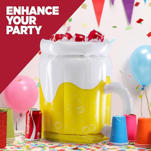 2-pack Large Inflatable Cooler Bag, Floating Drink Cooler for Parties, 2-in-1 Pool Drink Float and Party Supplies, Summer Pa