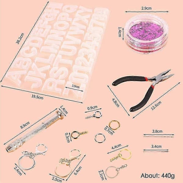 Introduksjon til smykkelaging Resin Form Kit DIY Alfabet Resin Silikon