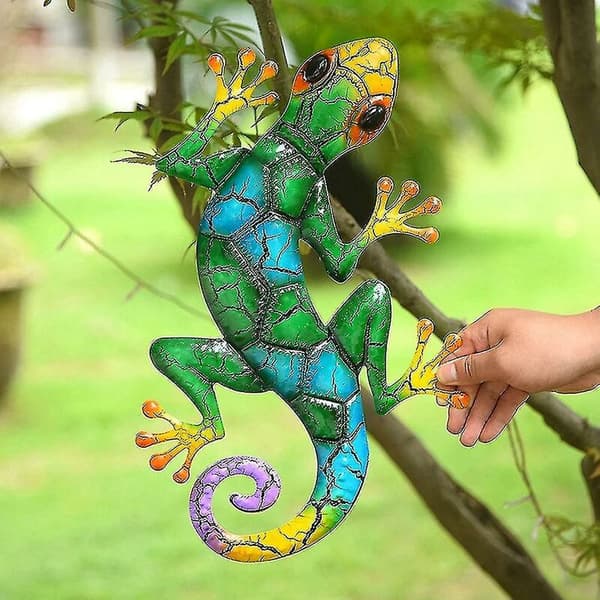 Metal-gekko-havefigurer, jern-udendørspynt til hjem og have-1