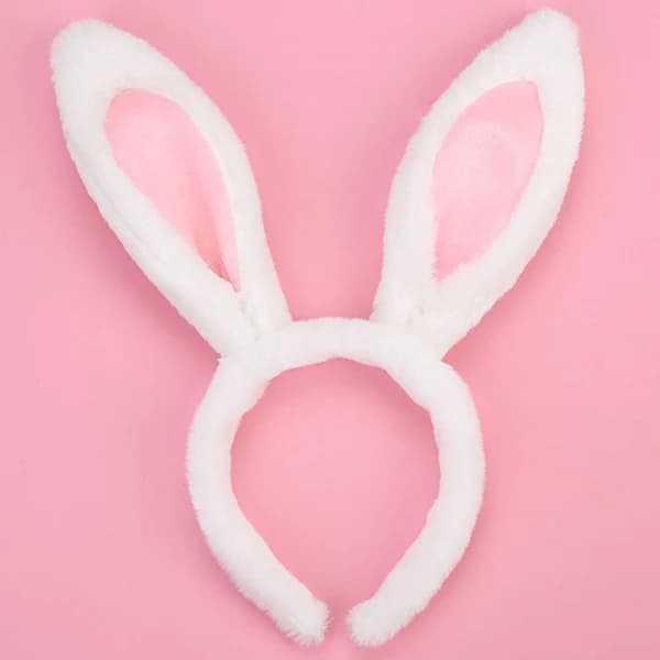 Rabbit Ear Headband - White and Pink - Costume Accessory