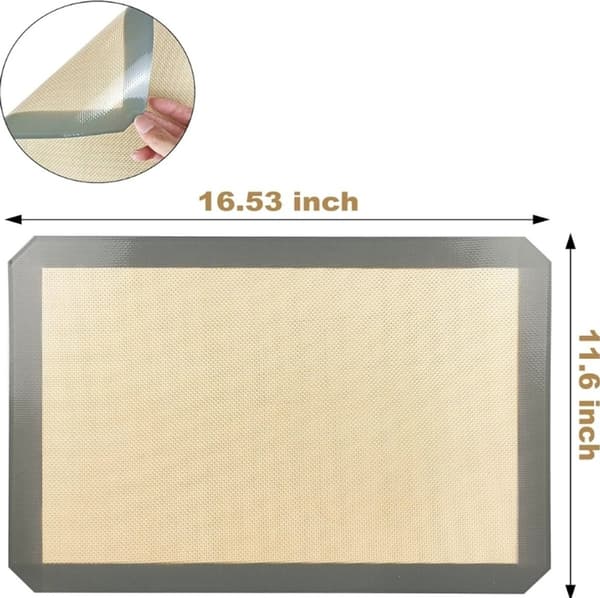 Silicone Baking Mat Silicone Baking Sheets Reusable Baking Mat 16.5\" x 11.6\" Dark Grey Oven Baking Sheet for Making Cookies/Macarons/Bread 2 Pieces