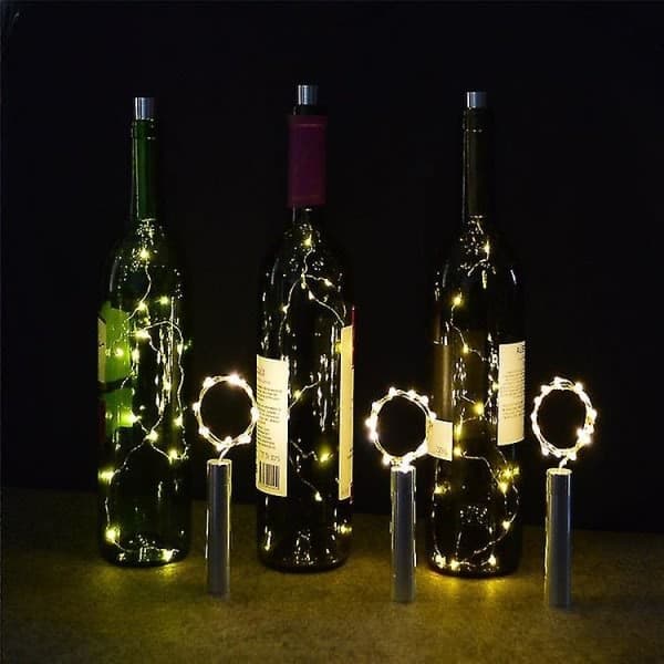 8-pak 20 LED-vinflaske korklamper AA-batteridrevne 2 meter
