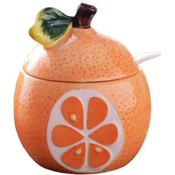 250 ml Fruit Shaped Spice Jar, Sugar Bowl, Spice Jar with Lid and Spoon