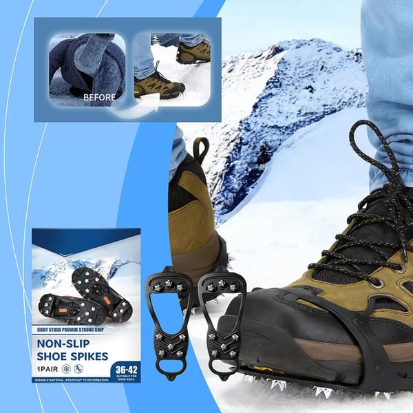 griffel for boots on snow and 2 pcs non-slip portable spikes with -