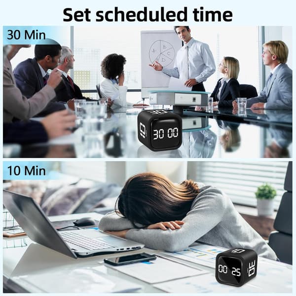Pomodoro Timer Digital Cube Timer Kjøkkentimer Tidshåndtering Brukes På Kontor, Studier, Barn, Matlaging, Trening