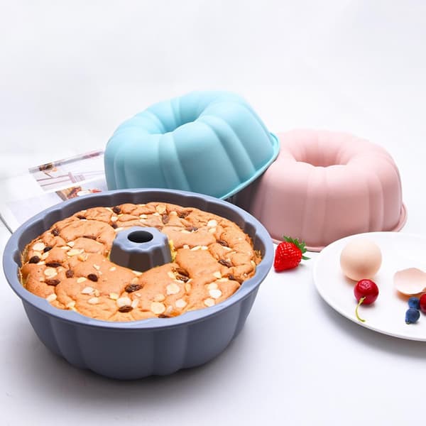 Kakeform Non-stick Enkel å ta ut DIY Rund Form Matkvalitets Silikon Mousse Dessertbrett Baking (Grønn)