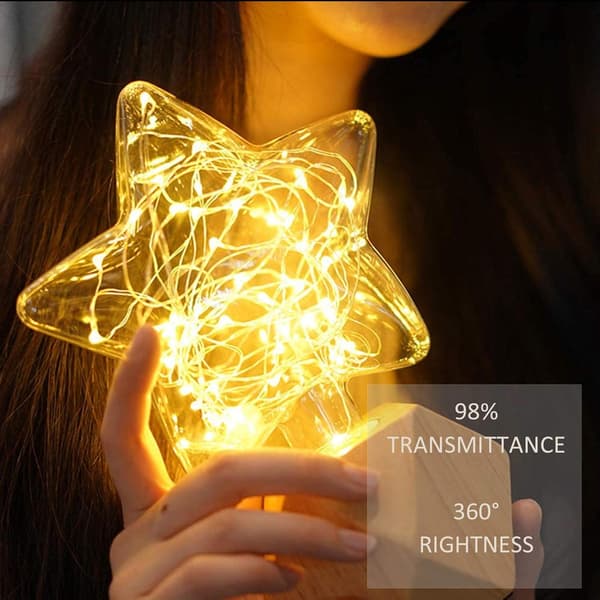 LED E27 Decorative Creative String Light 1.5W Warm White Edison Bulb Decorative Star & Heart Lighting Compatible with Christmas, Party, Wedding