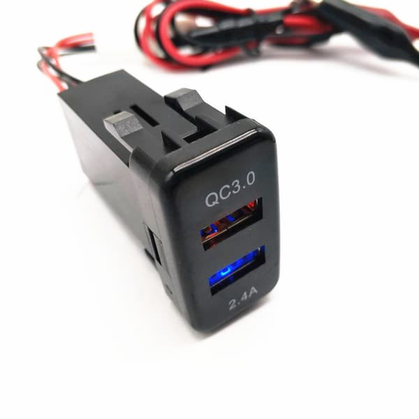Dobbel USB 2.0 Billader Hurtiglading 3.0 med Kortslutningsbeskyttelse