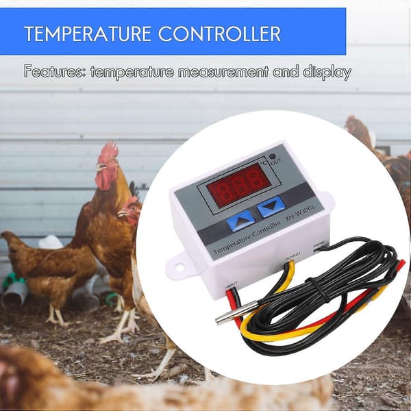 220V Digital LED Temperaturregulator 10A Termostatkontroll med Strömbrytare Digital Display Inkubation