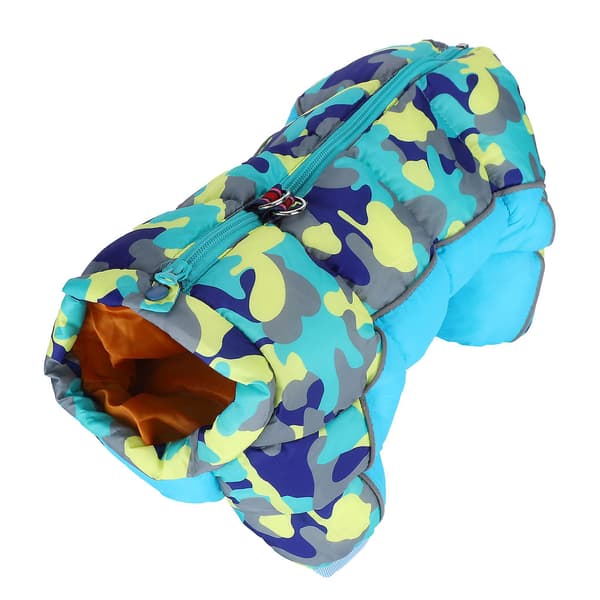 Vintervarm gul camouflage kæledyr hundedragt tøjfrakke - Størrelse 18#