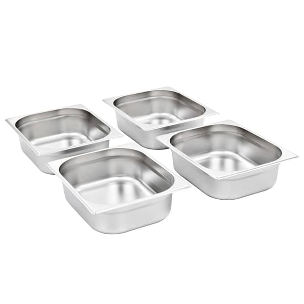 vidaXL Gastronormbeholdere 4 stk. GN 1/2 100 mm rustfrit stål Silver silver