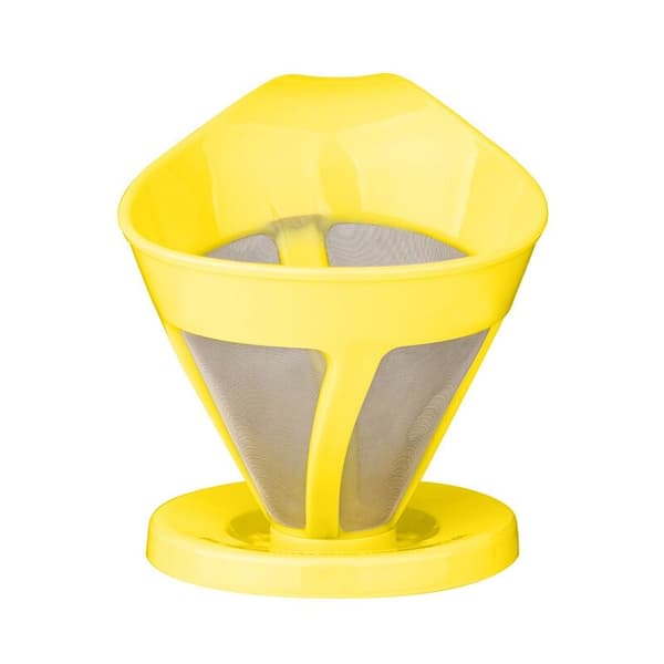 Reusable Cup Pour Over Coffee Maker Water Drip Coffee with Paper Disposable Filter Grinder Tool Yellow