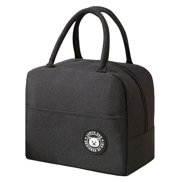 Lunch Bag Large Capacity Waterproof Fabric Reusable Lunch Box Container Tote Bag Office - Snngv (Red)