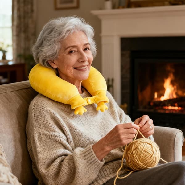 Wärmflasche with cover U-shaped neck pillow Tierischem design -