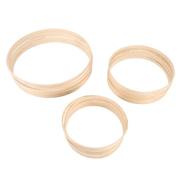 Bambu blomsterbåge, 15-pack, 3 storlekar, drömfångare, bambuträcirkelring för bröllopsdekoration, drömfångare och hantverk