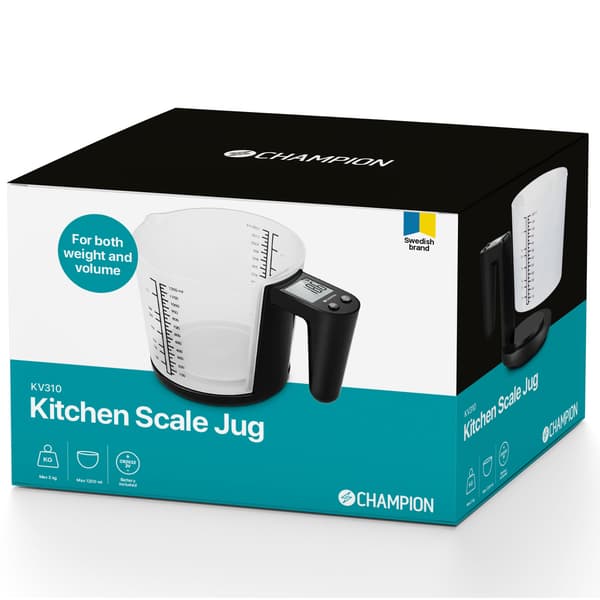 Kitchen Scale Measuring Cup 3kg 1200ml KV310 Black 626